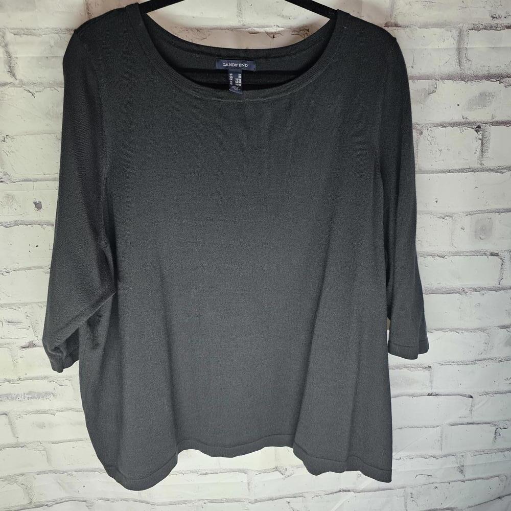 Black Lands End Knit Top 3x
